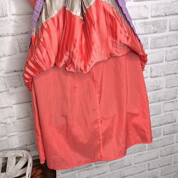 American Eagle Pleated Ruffle Fit & Flare Dress Boho Hippie XS - Picture 9 of 12